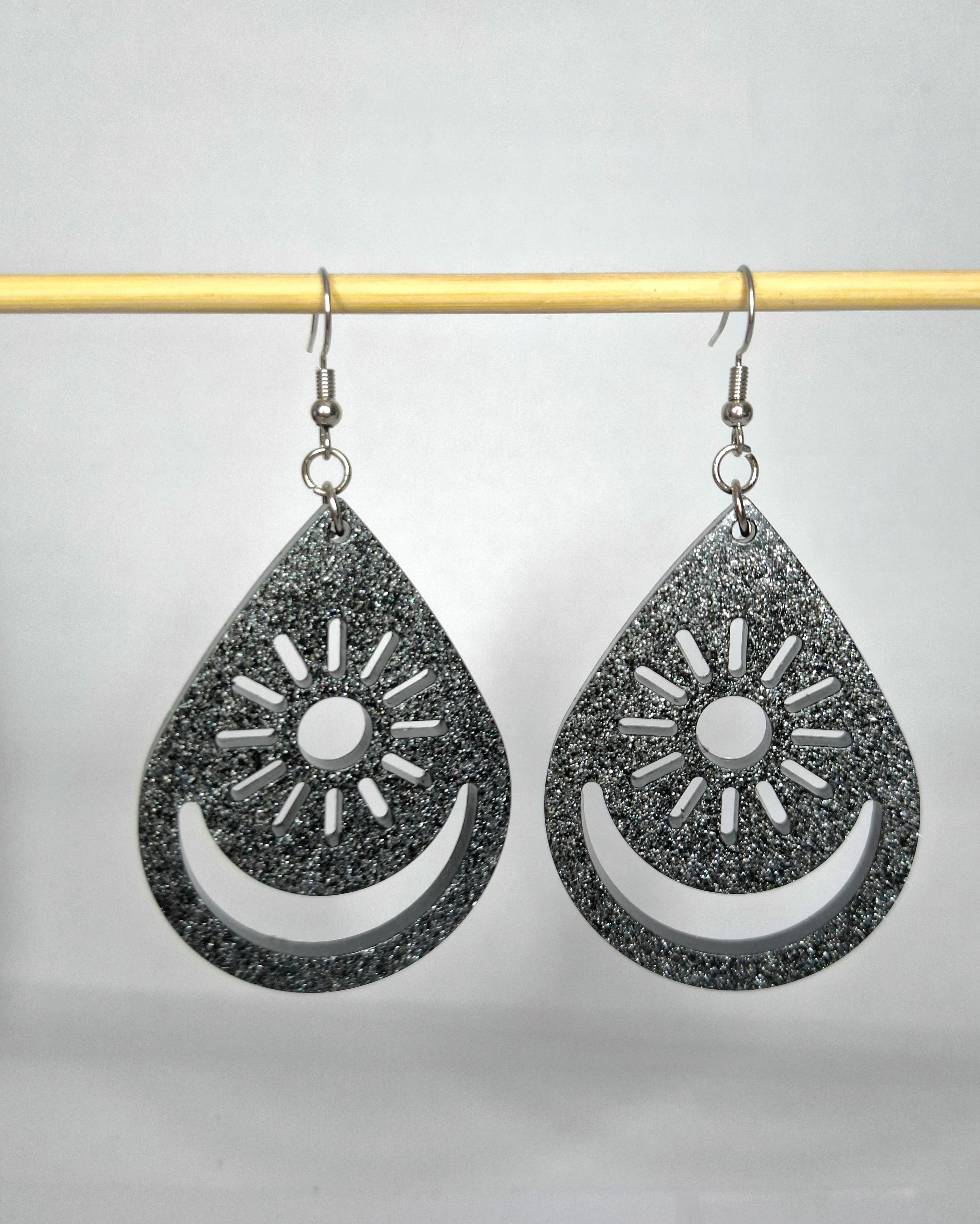 Brinco Gota Sol e Lua